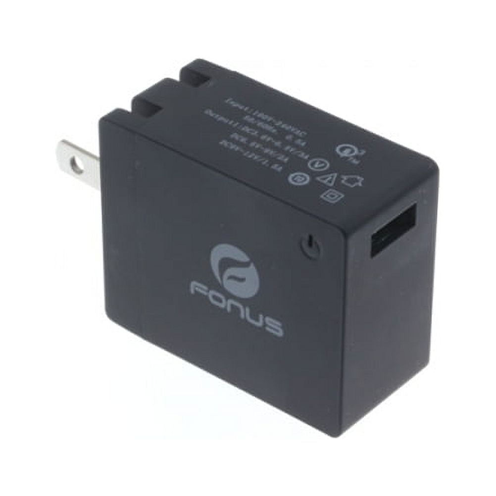 18W Fast Home Charger w Retractable USB Cable G1K for Razer Phone 2 - RED Hydrogen One - Samsung Galaxy Tab S3 9.7 S9 Plus, S8+ S8, S10e S10 Plus active 5G Note 9 8 A9 A50 - Sonim XP8 XP3