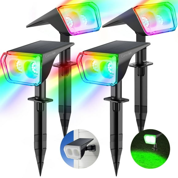 Focos Solares Consciot 30 LED Impermeables con Cambio de Color