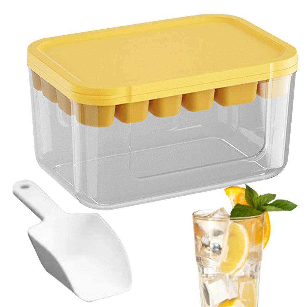 Tohuu Ice Cube Tray 24grid Silicone Ice Tray with Storage Bin Ice Cube