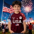 thumbnail image 2 of felwors Boys Girls 250 Anniversary USA Shirt Vintage 250 Years America Shirt Short Sleeve Celebration Patriotic Flag 1776-2026 Tshirt(Wine,6-7 Years), 2 of 3