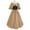 Beige, variant on Retro Dresses Women's Womens Court Dress Vintage Short Sleeve Dress Square Neck Maxi Dress with Ruched Skirt and Tied Waist