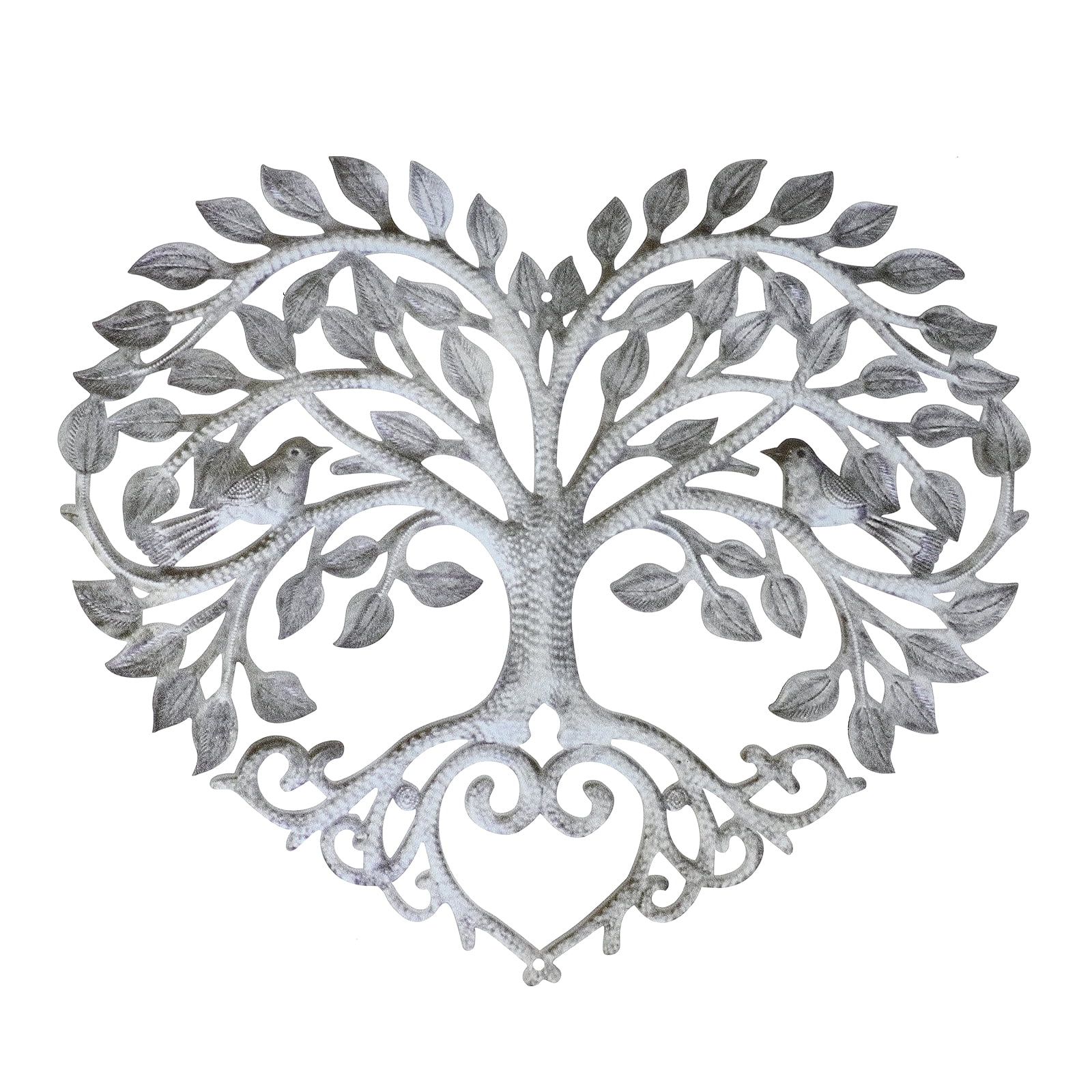 Heart Design Life Tree Metal Wall Art Garden Decor Yard Hanging