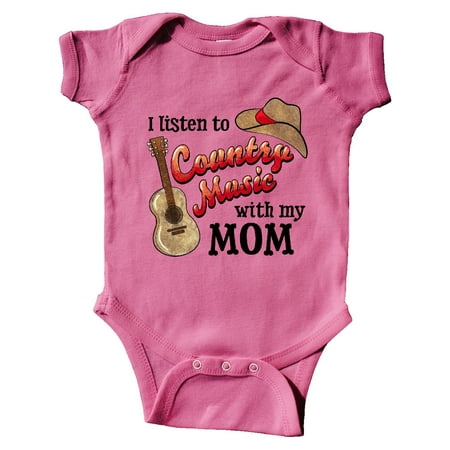 

Inktastic I Listen to Country Music with my Mom with Guitar and Hat Gift Baby Boy or Baby Girl Bodysuit