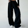thumbnail image 2 of Women's Style Solid Sport Pants High Waist Straigh Leg Loose Casual Sweatpants Workwear Wide Leg Pants, 2 of 6