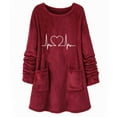 thumbnail image 2 of Ailaofu Womens Fall Long Sleeve T-Shirts Casual Tops for Leggings Loose Soft Blouses with Pocket, 2 of 3