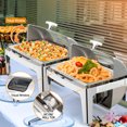 thumbnail image 2 of Ktaxon 9 QT 2 Packs Stainless Steel Chafing Dish Buffet Set with Electric & Fuel Heating,Roll Top Catering Chafer Server with Full Size & 2 Detachable Food Pans, 2 of 9