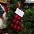 thumbnail image 4 of Christmas Stockings - 4 Pack 9" Big Christmas Stocking Stuffers Black White Buffalo Plaid Plush Fireplace Hanging Stockings Xmas Gift Candy Socks for Family Holiday Christmas Party Decorations, 4 of 8