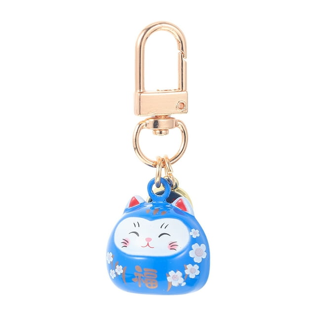Adorable llavero de gato, encantador colgante de campana de gato, adorno de gato de la fortuna, colgante de llaves