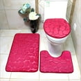 thumbnail image 3 of Tswift 3-Piece Bath Rug Set, Microfiber Plush Contour & U-Shaped Toilet Mat, Ultra-Absorbent Quick-Dry Rugs, Non-Slip Backing for Bathroom, Dorm, Spa, teen & Guest Bath, 3-Piece Toilet Seat Set, 3 of 6