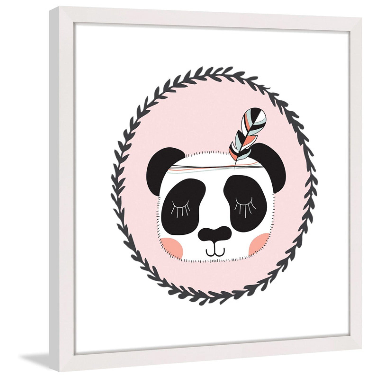 "Panda Feather" Framed Painting Print