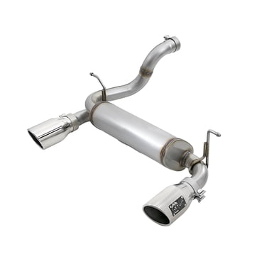 aFe 49-48086-P aFe Rebel Series 2.5in 409 SS Axle-Back Exhaust Polished 07-18 Jeep Wrangler (JK) V6-3.6L/3.8L main image 1