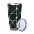 thumbnail image 2 of 20oz Car Cup Three-Piece Set Of Single Silver Edge No Smell Easy To Carry Heat Preservation For Daily Car Sports Travel Green Buffalo Plaid Check Tartan Scotland_2, 2 of 8