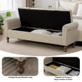 thumbnail image 4 of Arouseden 66" Foot of Bed Storage Bench King Size,Upholstered King Size Bench for Bedroom End of Bed,Bed Ottoman Bench with Wood Legs, Napped Indoor Bench with Storage Living Room(Greige,Light Beige), 4 of 9