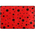 thumbnail image 4 of SKYSONIC 72x48in Red Ladybird Bug Area Rug, Polka Dots Pattern Floor Carpet for Indoor Living Dining Room and Bedroom Area, 4 of 7