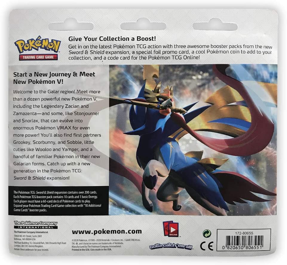 Pokemon Trading Card Game Sword & Shield S1 3 Pack Blister featuring Galarian  Ponyta - Walmart.com