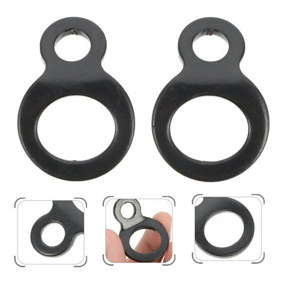 NICEXMAS 2Pcs Trailer D Rings Heavy Duty D Shaped Black Stainless Steel