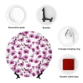 thumbnail image 4 of Picia Orchids Flowers Pattern Bone China Decorative Plate – Wall Decor with Stand and Adhesive, Elegant Ornament for Living Room, Office, or Entryway-6in, 4 of 6