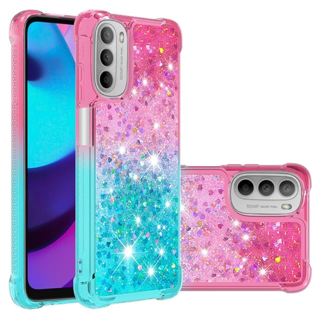 Funda para Motorola MOTO G 5G 2022 Transparente con Brillos Carcasa Protectora Antigolpes con Glitter Brillante