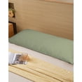 thumbnail image 5 of Sage Green Body Throw Pillow Cover Case, Couch Sofa Bed Pillowcase, Soft Decorative Pillow Protector, Modern Minimalism Soild Color 20x54Inch Long Reversible Pillow Shams with Zipper, 5 of 6