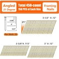 Framing Nails 21 Degree 3 Sizes (31/2"+3.0"+ 23/8", 150 per Size