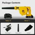 thumbnail image 3 of BAOKALER 20V Max Cordless Mini Leaf Blower, 15000RPM 29m/s High Power Blower and Vacuum, Multi Speed with 2 Batteries for Pet Hair, Dust, Car & Outdoor Inflating, 3 of 13