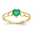 thumbnail image 1 of 10K Yellow Gold Polished Geniune Emerald Birthstone Ring, 1 of 2