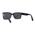 thumbnail image 4 of Mens Matte Square Bevel Thick Horn Rim Gentleman Sunglasses Black Brown Woodgrain, 4 of 4