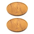 thumbnail image 1 of Pizza Teak Wood Tray - 9.8 Inch 2-Pack, 1 of 5