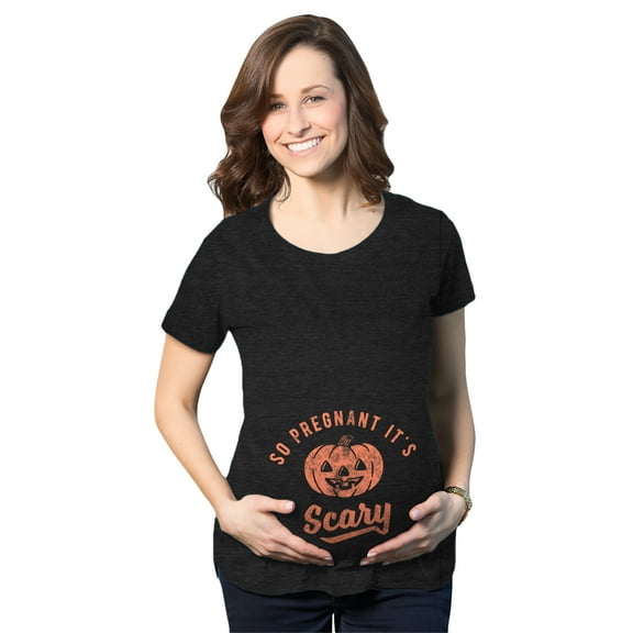 Maternity so Pregnant It's Scary T Shirt Funny Halloween Jack-O-Lantern Pregnancy Tee