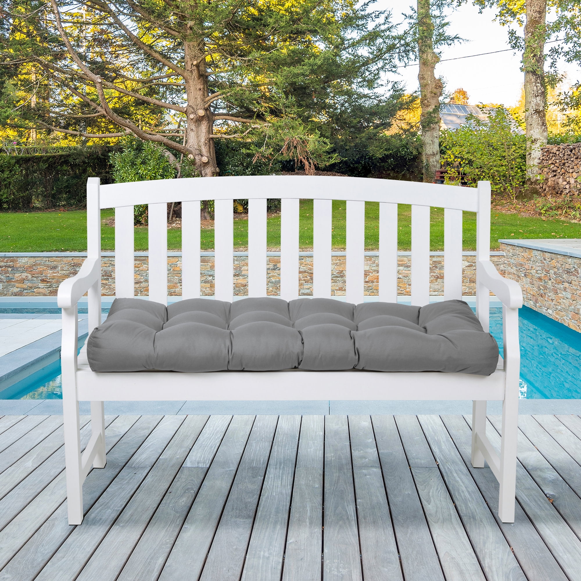 Patio Bench Cushion, Moon Mist, 48”W