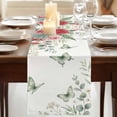 thumbnail image 3 of Table Runners 70 Inches Long Dress Scarves, Spring Roses Farmhouse Coffee/Dining/Kitchen Table Decor, Holiday Table Runner, Garden Botanical Leaves Butterflies 13x70 Inch, 3 of 9