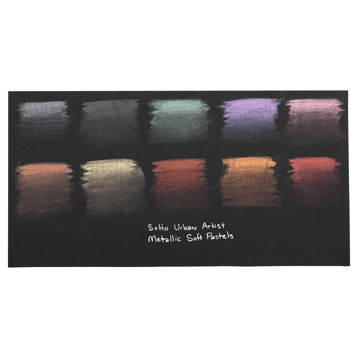 SoHo Urban Artist Soft Pastels Set of 10 Iridescent Metallic Colors, Vibrant Pastel Sticks for Art, Drawing, Blending, Layering, Shading