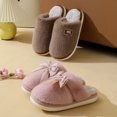 thumbnail image 4 of Zapatillas de algodón de felpa para el hogar de otoño e invierno, felpa con lazo de estilo nacional, fondo cómodo y suave, zapatillas cálidas de confinamiento para parejas, hombres y mujeres, 4 of 5