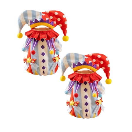 2Pack Clearance Sale! A Festive Clown Costume Suitable For Small Cats A Warm Holiday Outfit With A Ruffled Collar Pet Clothes Birthday Gift For Pet Dog Cat XS