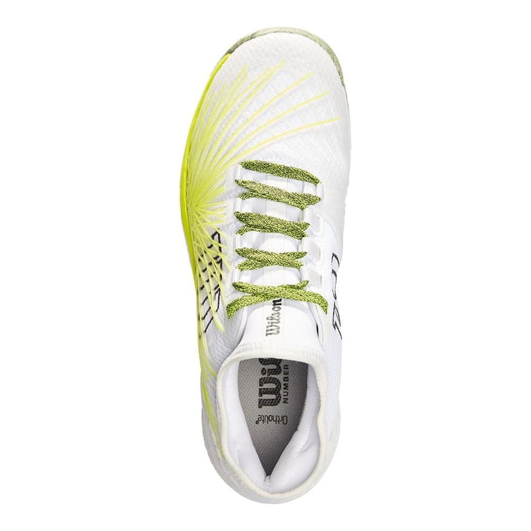 Wilson Men's KAOS 2.0 Soft Tennis Shoe (White/Safety Yellow/Ebony