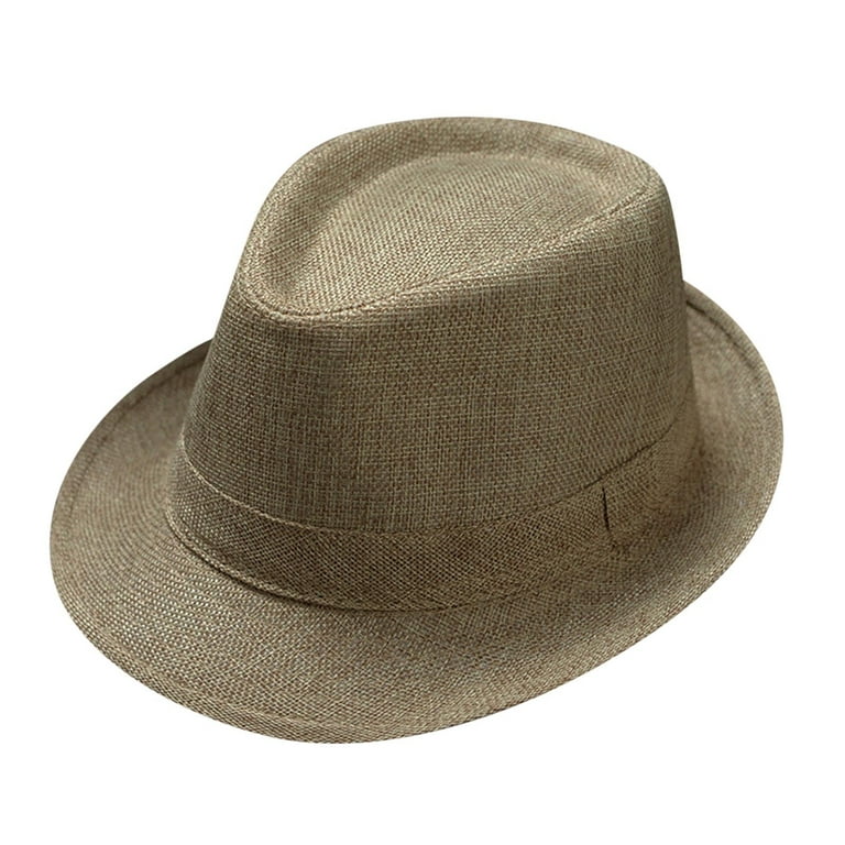 Ediodpoh Men and Women Retro Jazz Hat Soild British Sun Hat Travel Sun Hat Sun Hats Khaki, Women's, Size: One size, Brown
