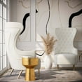 thumbnail image 6 of Jezebel Cream Velvet Wingback Chair, 6 of 6