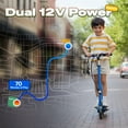 thumbnail image 2 of MAXTRA Upgraded Electric Scooter with Removable Seat for Kids Ages 6-12, Ride on UL Certified Motorized Scooters, 60 Mins Ultra-long Battery Life, Up to 10MPH and 155LBS Max Load, Blue, 2 of 10