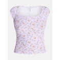 thumbnail image 5 of No Boundaries Cloud Core Sleepwear Scoop Neck Top, Women's XXS-3X, 5 of 5