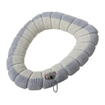 2 Pcs Elastic Knit Toilet Seat Cover with Handles - Winter Warm Fabric Toilet Ring - Washable Non-Slip Bathroom Seat Cushion for Adults