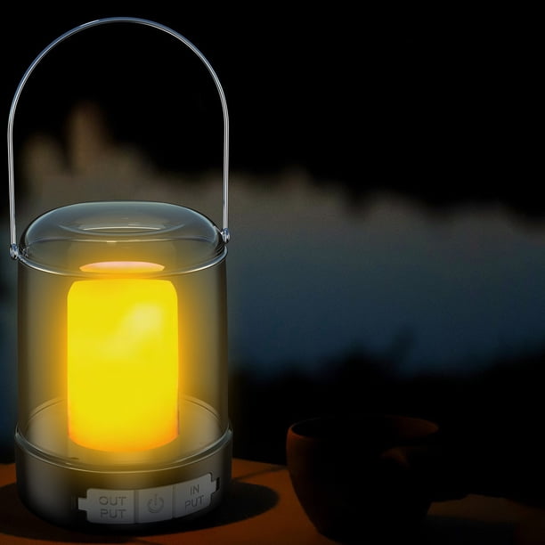 Linterna portátil para acampar Lámpara de llama de luz recargable retro para exteriores Ndcxsfigh Para Estrenar