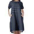 thumbnail image 3 of Moomaya Short Sleeve Dresses Plus Size Women Scoop Neck Mini Tunic Dresss, 3 of 4
