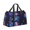 thumbnail image 2 of Fotbe Feathered Wolf Bolsa de Viaje con Estampado, Bolsa de Fin de Semana para Mujer con Compartimento para Zapatos, Bolsa de Gimnasio con Bolsillo Húmedo, 2 of 7
