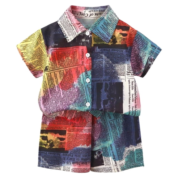 ZHANGDER Baby Boy Girl Outfit Summer Outfits Short Sleeve T-Shirt Tops Shorts Set Summer Clothes, Dark Blue 18-24 Months