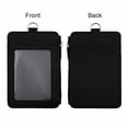 thumbnail image 2 of 2 Pack Vertical PU Leather Badge Holder with Zip and Detachable Neck Lanyard Slim Double Sided PU Leather ID Card Holder Wallet Case with 5 Card Slots 1 Side Zipper Pocket and 18" PU Neck Strap-Black, 2 of 7