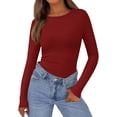 thumbnail image 2 of Remera PRETTYGARDEN 2025 de canalé, manga larga, color rojo, talle L, 2 of 4