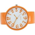 thumbnail image 4 of Blekon Collections Womens 42mm Case Analog Quartz Display Big Numbers Plain Designed Colored Semi Cuff Bangle Ladies Wrist Watch, 4 of 5