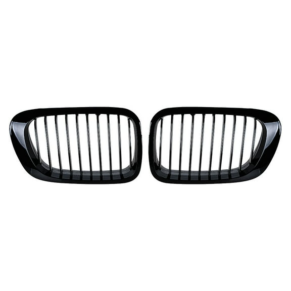 Astra Depot Pair Glossy Black Front Kidney Grill Grille for BMW E46 Coupe M3 328i 325Ci 330Ci 2-Door 1999-2002