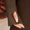 thumbnail image 4 of Otvok Womens Loose Knit Pullover Dress, Turtleneck Long Raglan Sleeve Gown, Ribbed Cuffs Warm Winter Sweater Dress, 4 of 7