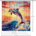 thumbnail image 6 of Dolphins Waterproof Printed Bathroom Shower Curtain Sets with Hooks - Stylish Bathroom Decoration, 6 of 6